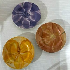 Set of 3 “Watercolor Blooms” 8 inch plates from Pier 1 imports